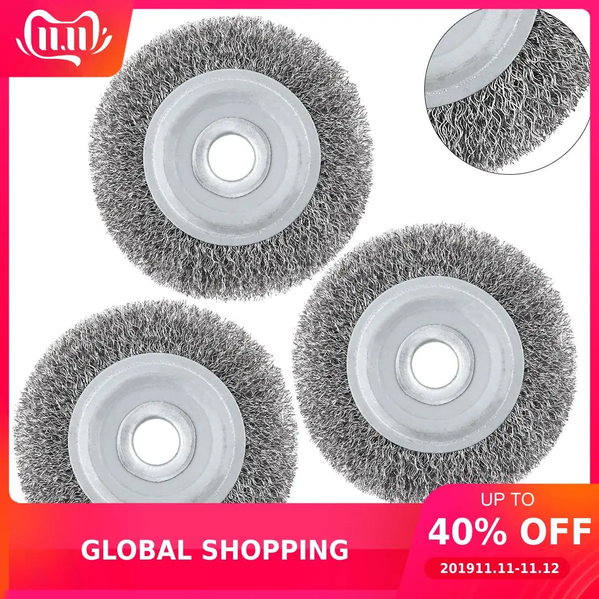 3 шт. 100 мм диаметр проволочная полировальная щетка из нержавеющей стали набор