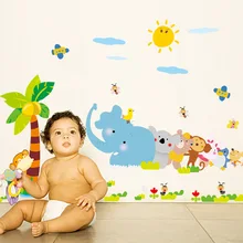 Три поколения Съемный стикер на стену слон таг-войны фоновая наклейка s класс детский сад декоративный Pai