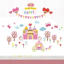 Принцесса настенные наклейки для девочек детская спальня гостиная теплая стена Би галстук zhi ABC1012