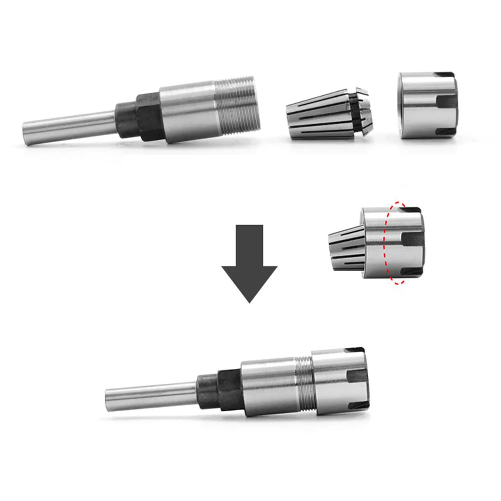 

Hot 1/4 inch/8mm/1/2 inch Portable Spring Steel Shank Router Bit Extension Rod Milling Cutter Extender Collet Holder Adapter