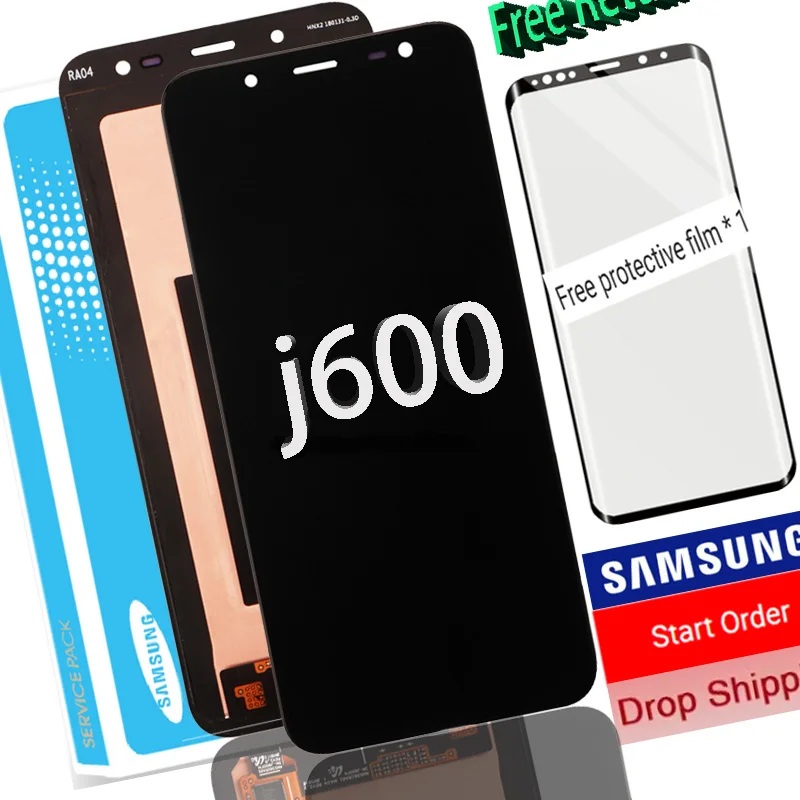 В наличии 5 6 'ɺMOLED LCD для SAMSUNG Galaxy J6 2018 J600 J600F J600G дисплей с кодирующий