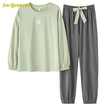 

Ladies Homesuit Homeclothes New Soft Spring Autumn Woman Clothes Sleepwear Fashion Style Casual Style Pajamas Set Woman Clothes