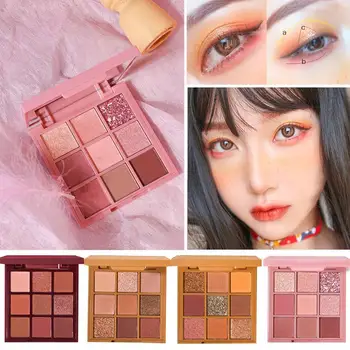

9 color matte eyeshadow palette waterproof long lasting pigment eyeshdow sexy powder shimmer red W1F4