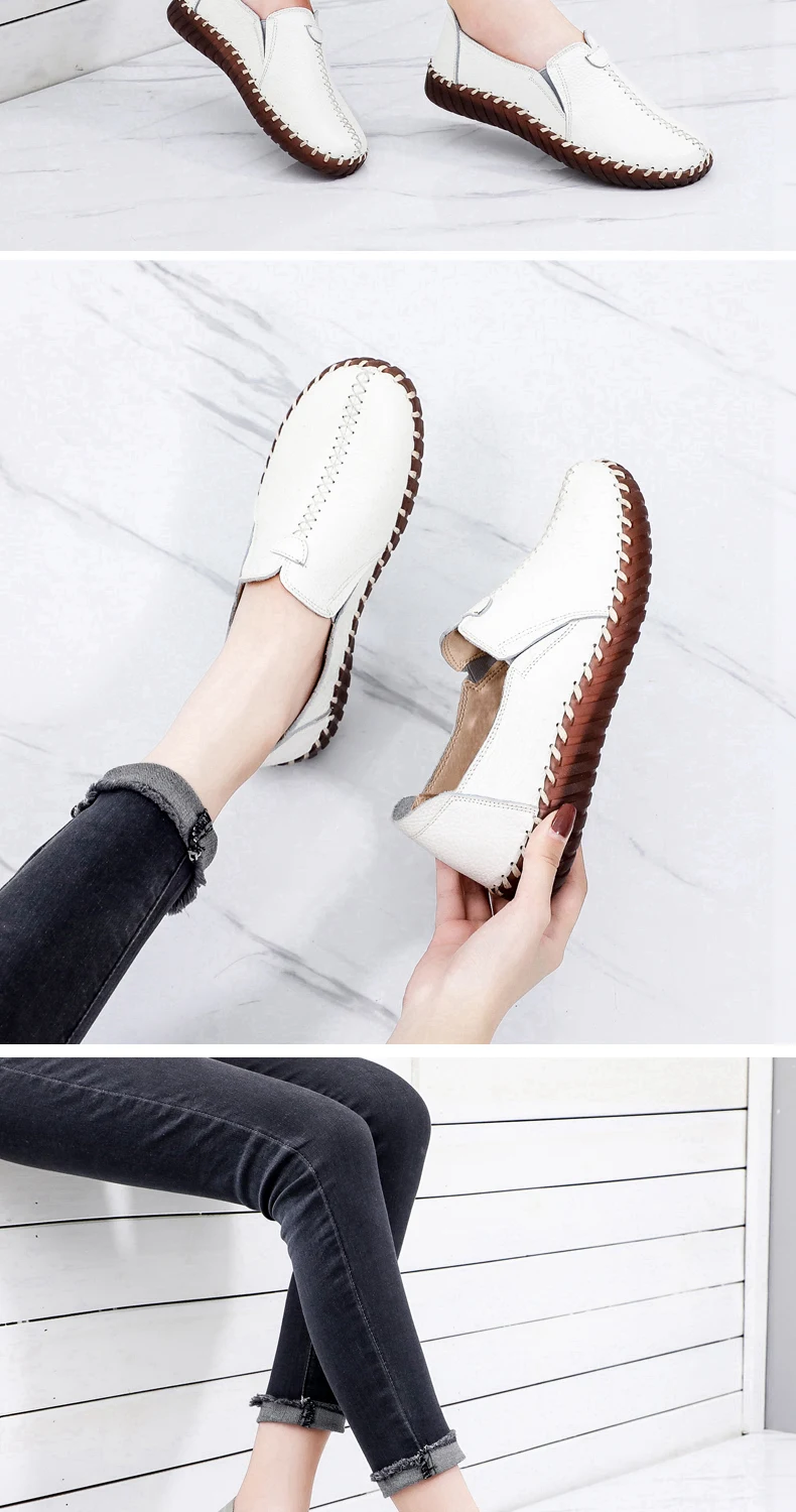 Fashion Hollow Summer Shoes for Women Flat Casual Sneakers Shoes Female Leather Spring Flats White Soft Sewing Oxford Shoes