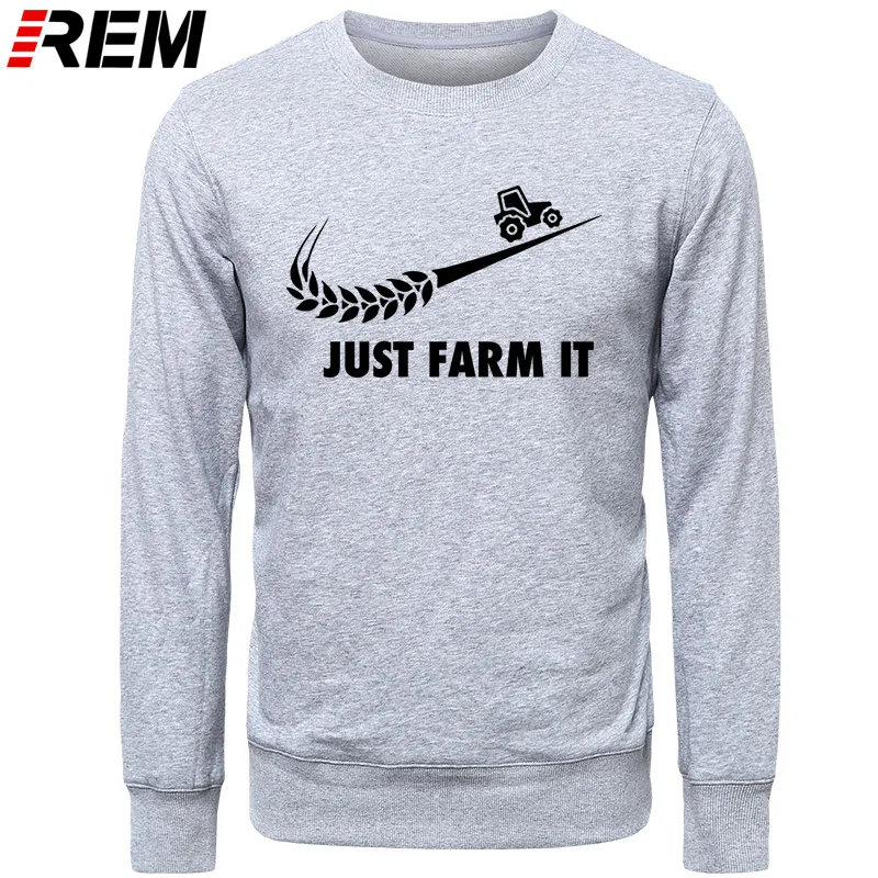 Худи rem Fashion Just Farm It для мужчин, с круглым вырезом, хлопок, с длинным рукавом, фермер, фермерский человек, топы, Толстовки, Толстовки - Цвет: GRAY BLACK