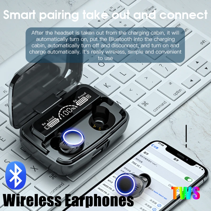 M11-1 наушники-вкладыши TWS с Беспроводной Bluetooth наушники мини глубокий бас