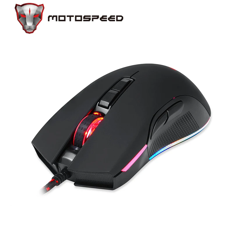 Motospeed V70 Проводная игровая мышь USB ZEUS6400 компьютер RGB светодиодная многоцветная