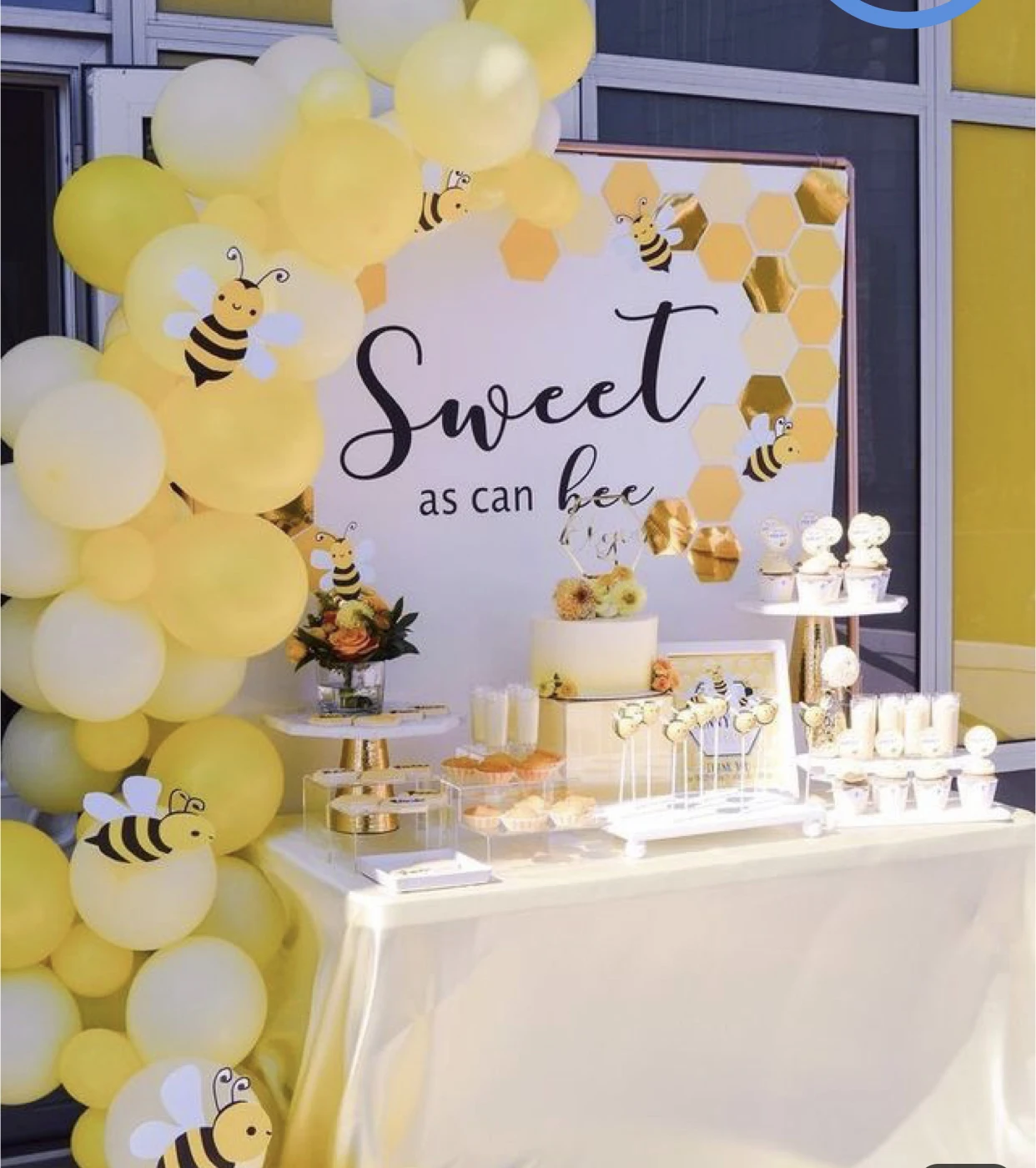 Милый, как может пчела фон тема соты Baby Shower Bumble пчела стол Баннер для вечеринки день рождения фотография Фон W-2259