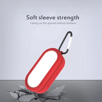 

Anti-Scratch Full Earphone Protective Cover Silicone Case For Surface earbuds Travel Headphone Carrying Case With Carabiner