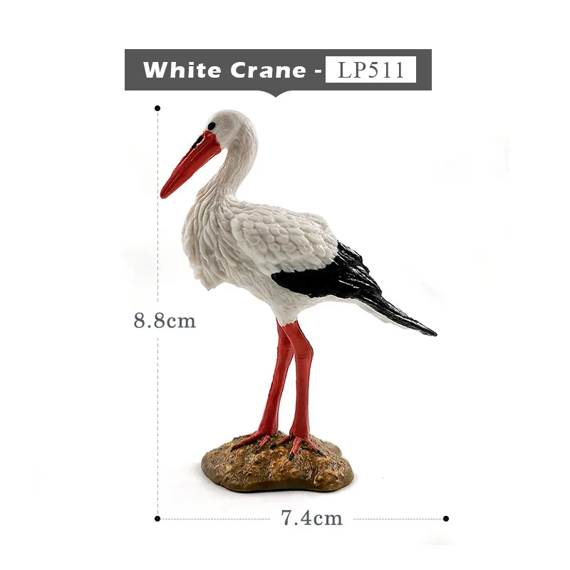 White Crane Kawaii Белый журавль Белоголовый Орлан Сова попугай птица животное модель Фигурка домашний декор миниатюрное украшение для сада в виде Феи аксессуары Игрушка - Цвет: White Crane