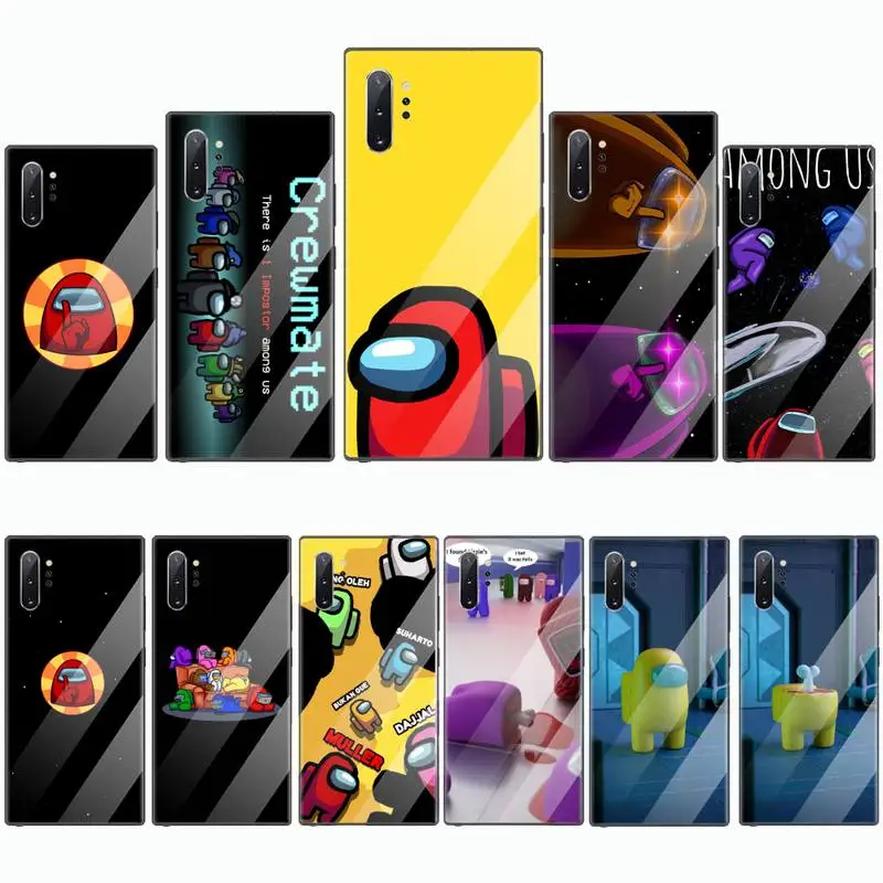 

Among us hot funny game Phone Case Tempered glass For Samsung S6 S7 edge S8 S9 S10 e plus note8 9 10 pro