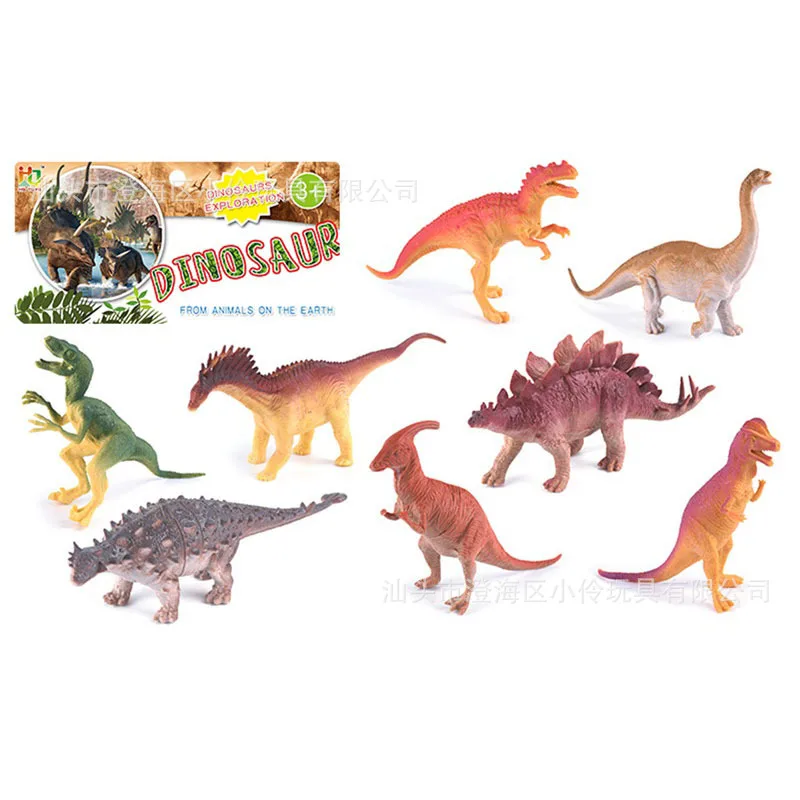 

New Style Simulated Dinosaur Models Toy Children T-Rex Stegosaurus Ankylosaurus Plastic Little Dinosaur Toy Set