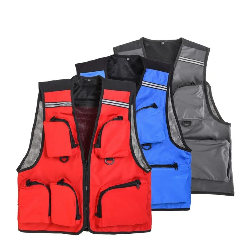 

Fisherman Clothes Fly Fishing Vest Mesh Multi-Pocket Vests Waistcoat Breathable Outdoor Sport Jacket Quick Dry Hunt Hike ZH309