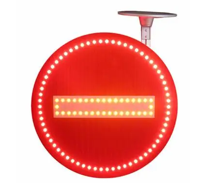 Алюминиевый круглый солнечный дорожный знак с мигающим или стабильным светодиодный светильник для безопасности дорожного движения