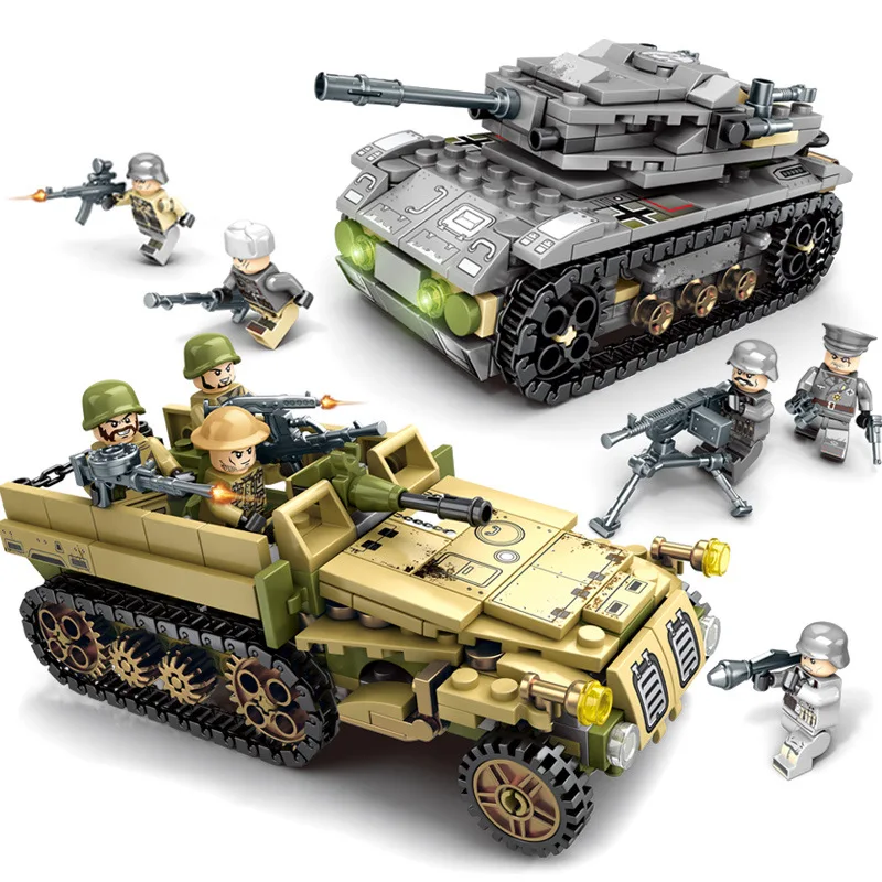 

Children Assembled Military Series 26 Variable Military Combat Vehicles Boy Small Particles Inserted Building Blocks Educational