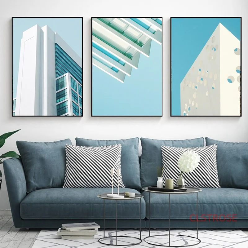 

Modern Minimalist Canvas Painting Nordic Architecture Abstract Posters And Prints Home Decoration Living Room Wall Art Pictures