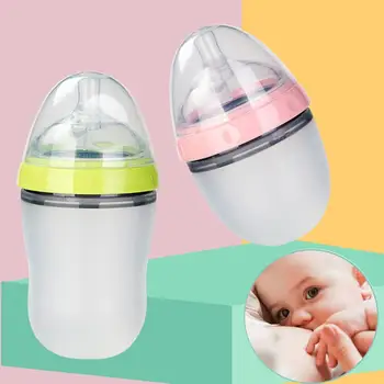 

Baby Milk Bottle Baby Breast milk Bottle Breast Milk Weaning Artifact Wide Neck Silicone NIpple Feeding Weaning Milk Containers