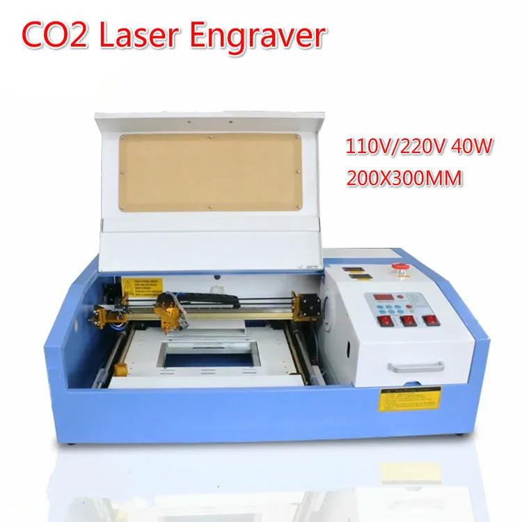 

Portable Desktop CNC Laser Engraver CO2 Engraving Machine 110/220V 40W 200*300mm Cutter 3020 Laser Cutting Machine with USB Port