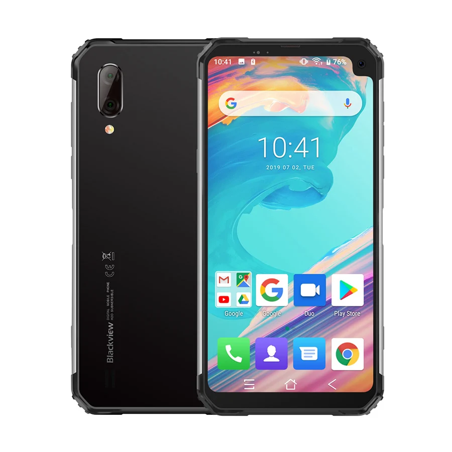 Blackview BV6100 6,8" прочный смартфон Helio IP68 Водонепроницаемый 3 ГБ+ 16 ГБ Android 9,0 NFC 4G мобильный телефон - Цвет: Silver