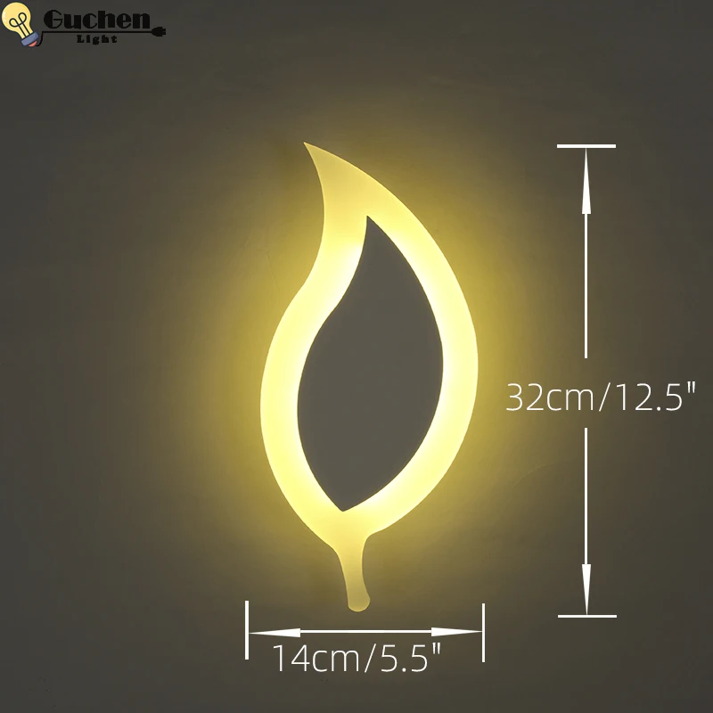 modern Minimalist Wall Lamp sconces kid bedside room Nordic Acrylic Leaf fixture Lighting indoor home shop loft Kitchen led