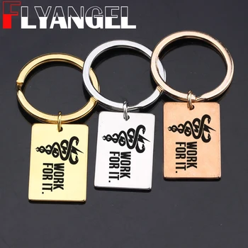 

FLYANGEL Key Chain Engraved Work For It Fashion Key Holder For Doctor Worker Friends Family Gifts Bag Charm Memorial Keyring