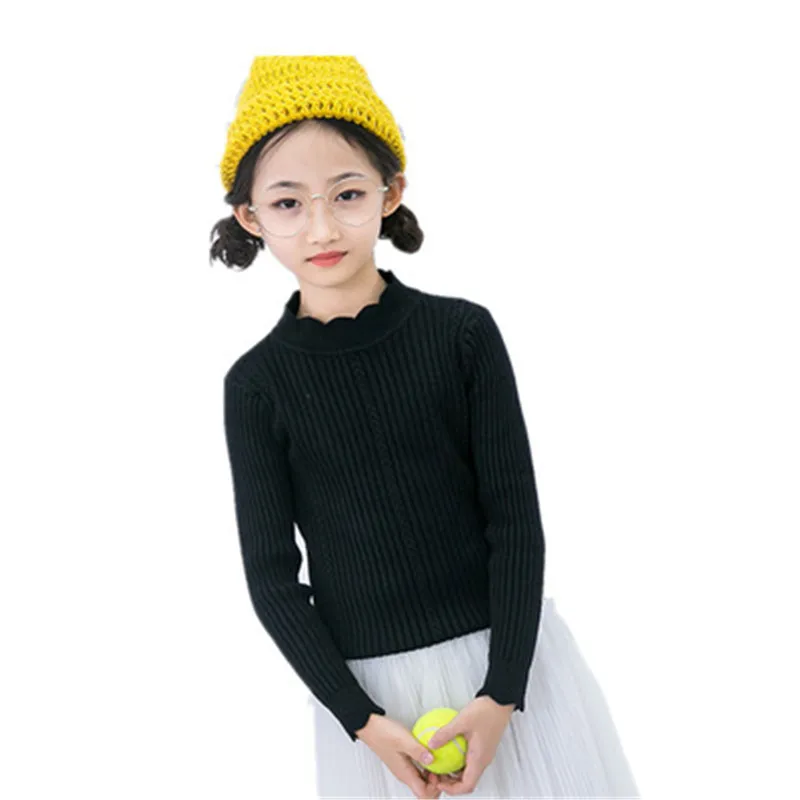 hot girls sweaters autumn and winter children's blouses bottoming shirts thick half-high collar children's sweaters