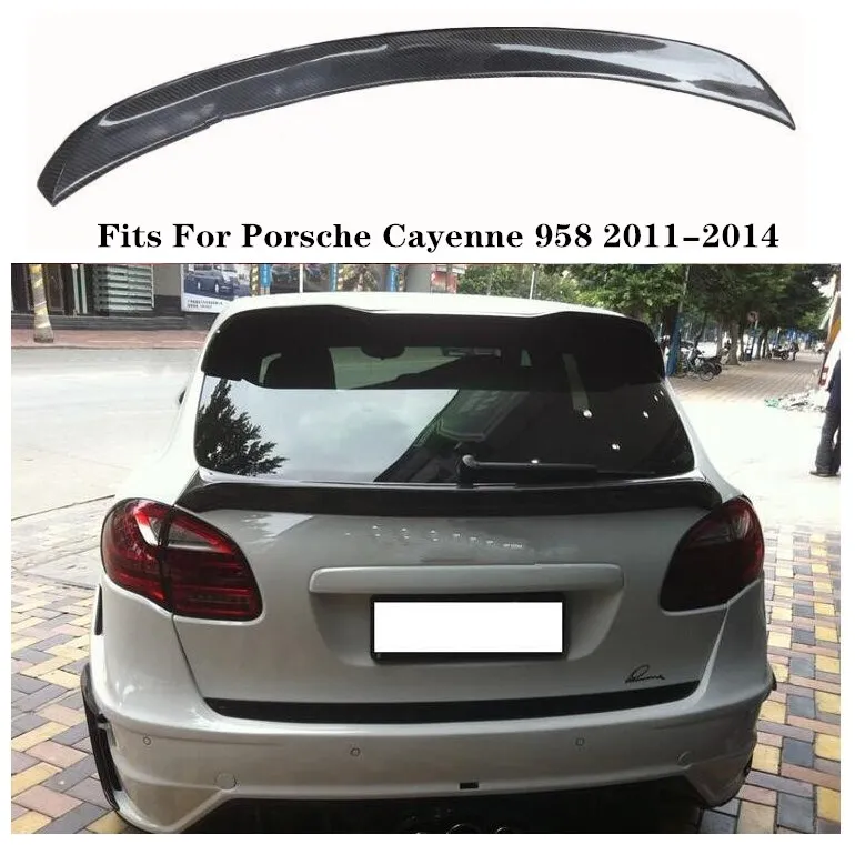 

High quality Carbon Fiber Car Rear Trunk Lip Spoiler Wing Fits For Porsche Cayenne 958 2011 2012 2013 2014