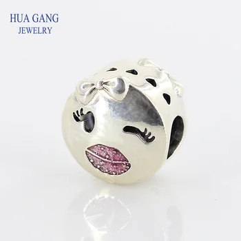 

Fine 100% 925 Sterling Silver PLAYFUL WINK CHARM beads Women Jewelry fit pandora Original Bracelet DIY