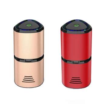 

NEW-Air Purifier with Negative Ion Turbine Outlet Spiral Fan Dual USB Aromatherapy Air Cleaner for Car Home Office