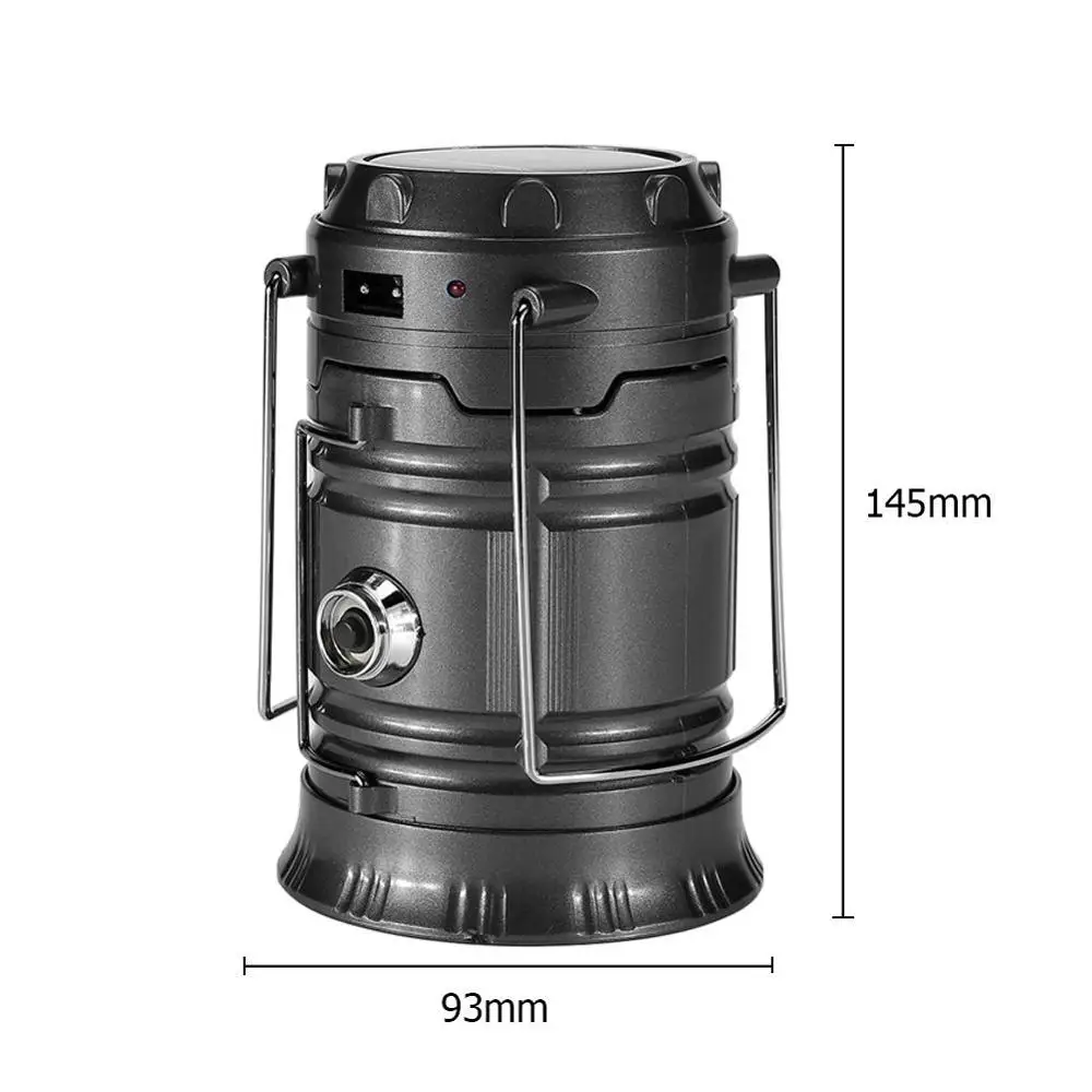 Lampada Da Campeggio Solare LED Ricaricabile, Portatile, 3 Modalità, Con Clip E Gancio, 4 Pezzi, Impermeabile - 2