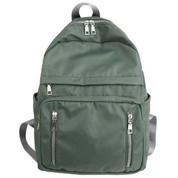 

New Ladies Backpack Student Bag Fashion Waterproof Large Capacity Multi-Pocket Backpack Ladies Travel Shoulder Bag Green