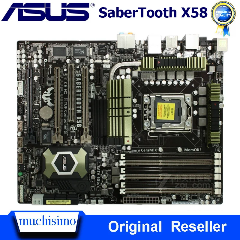 Материнская плата LGA 1366 ASUS SaberTooth X58 процессор i7 Extreme/Core DDR3 24 ГБ Intel оригинальная