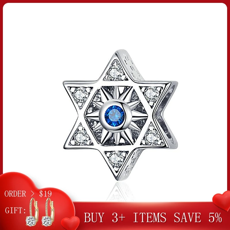 

CodeMonkey Hexagram German Star Silver Charm for Women Bracelet & Bangle Jewelry Making 925 Sterling Silver Luxury Jewelry C1222