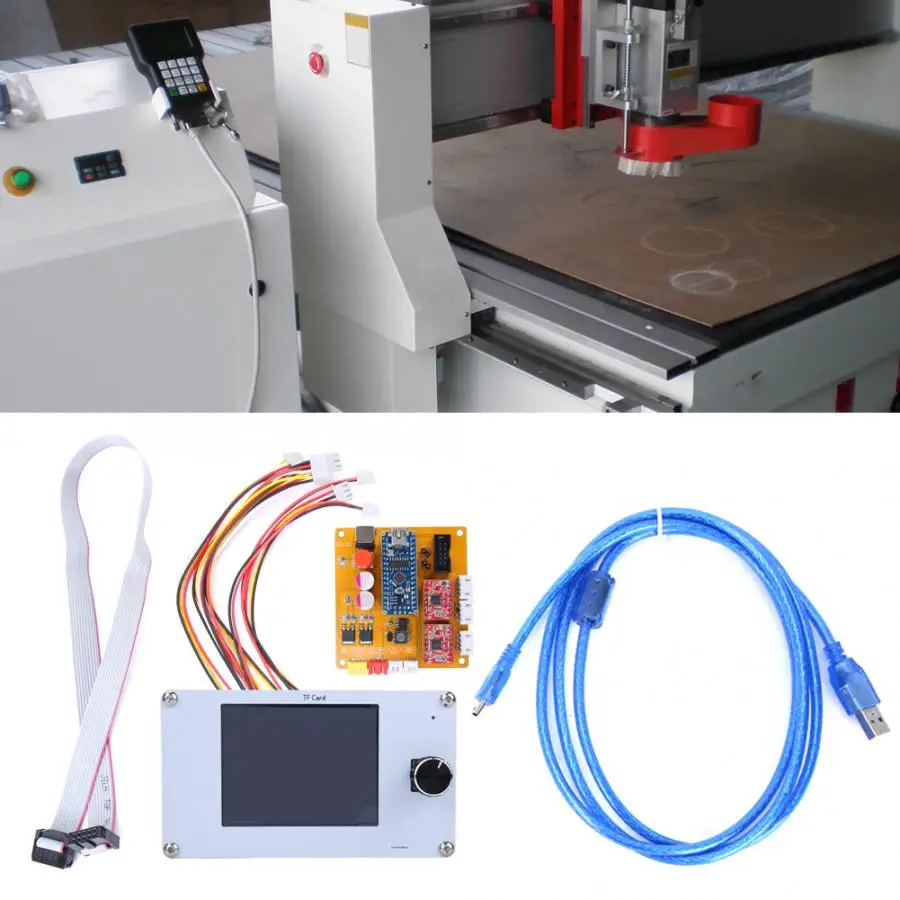 

USB Port CNC Laser Engraving Machine Control Board 12V/5V 2 Axle driver board with Control Panel For Woodworking DIY CNC Machine