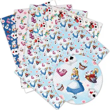 

DIY craft supplies 30 cm x 136 cm princess printed faux leather sheets for bows material decoration. L401-405