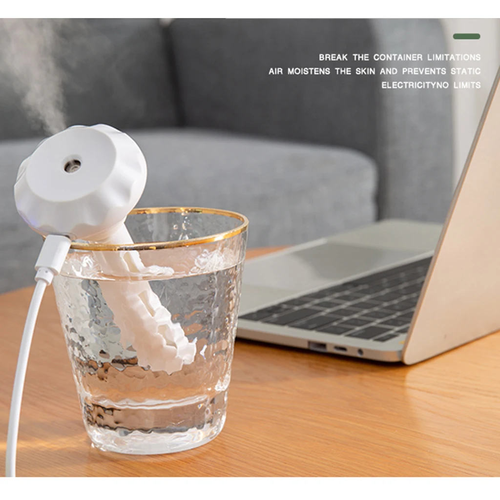 2Pcs USB Air Humidifier In-bottle Mist Maker Stick LED Light For Home Office