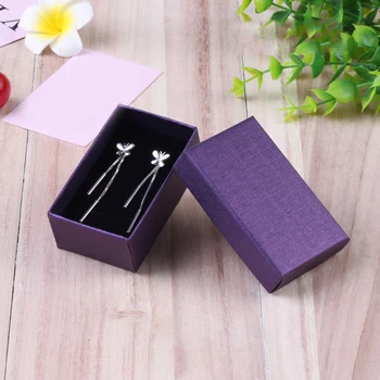 

24pcs Cardboard Necklace Rectangle Display Mini Organizer Home Travel Jewelry Box Storage Case Rings Gift Birthday Party