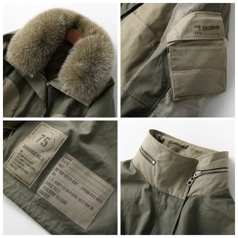 Зимний стиль женский пуховик короткий женский воротник модное хлопковое крутое пальто Свободное однотонное армейское зеленое теплое пальто