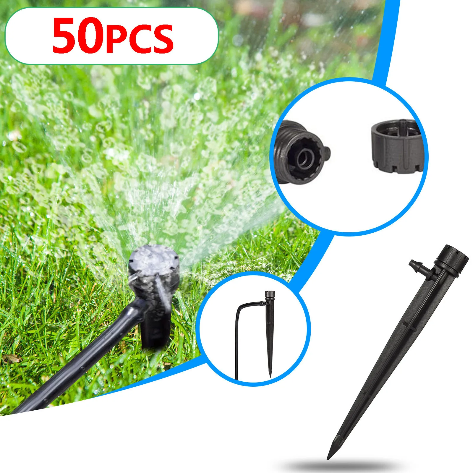 50Pcs Drip Irrigation Automatic System Nozzle Tube DIY Garden Sprinkler For Greenhouse Flower Bed Patio Lawn | Дом и сад