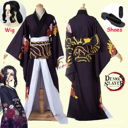 Costume de Cosplay Kimetsu no Yaiba pour femmes, Anime Demon Slayer, Costume de Cosplay, Kibutsuji Muzan, uniformes Kimono, vêtements, robes, perruque 