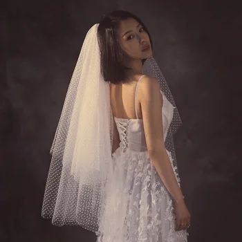 

Simple Two Layer Bride Veils Tulle With Glitter Sequin New Style Wedding Veils Bridal Veils