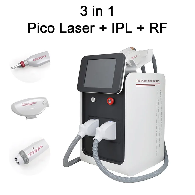 Newest 3 in 1 SHR OPT+Radio Frequency+Nd-Yag Tattoo Removal Machine E-Light IPL Hair Removal Carbon Peeling