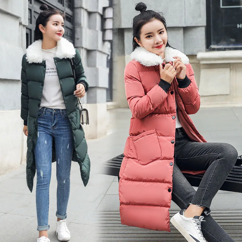 

Down Jacket Cotton-padded Clothes Women's Mid-length Korean-style Winter 2018 New Style Students Slim Fit Cotton-padded Clothes