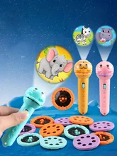  Baby Sleeping Story Book Flashlight Projector Torch Lamp Toy Early Education Toy for Kid Holiday Birthday Xmas Gift Light Up Toy 