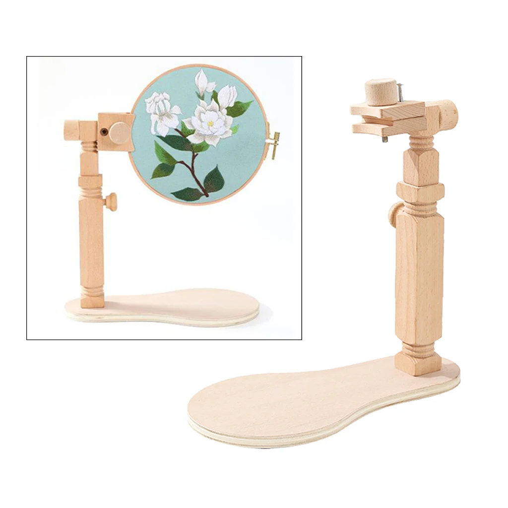 Adjustable Rotate Cross Stitch Rack Frame Dia 40cm Tabletop Round Embroidery Lap Frame Stand Holder