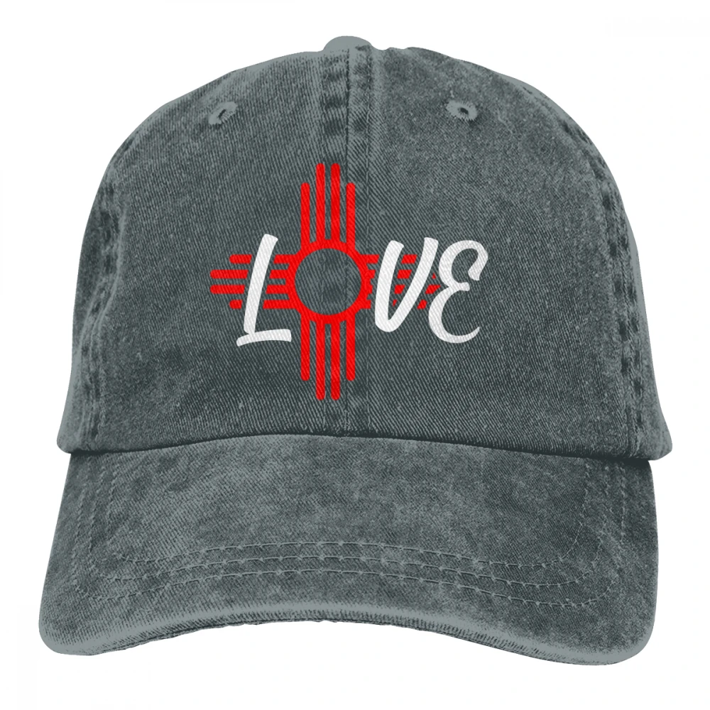 Новая Мехико Love Casquette черные унисекс Мужские Женские джинсовые бейсболка с ремешком кепки регулируемые Гольф папа шляпа