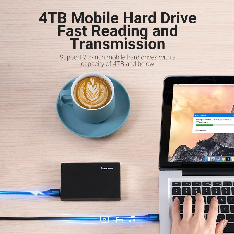 High-Speed USB Micro B to Type A Data Transfer and Fast Charging Cable