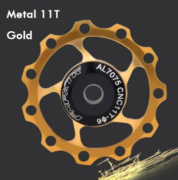 11T 13T MTB горный велосипед задний переключатель керамический сплав подшипник шкив Jockey колесо ЧПУ направляющий ролик Аксессуары для велосипеда - Цвет: Metal 11T Gold