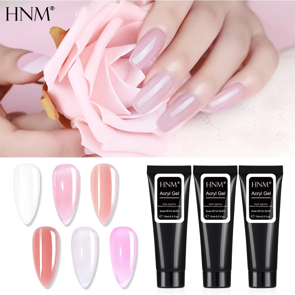 

HNM 15ML UV Acryl Gel Polygel Builder Nail Extension Acrylic Poligel Acrylgel Fake Nails Forms Sticker Brush Gel Polish Art Tool