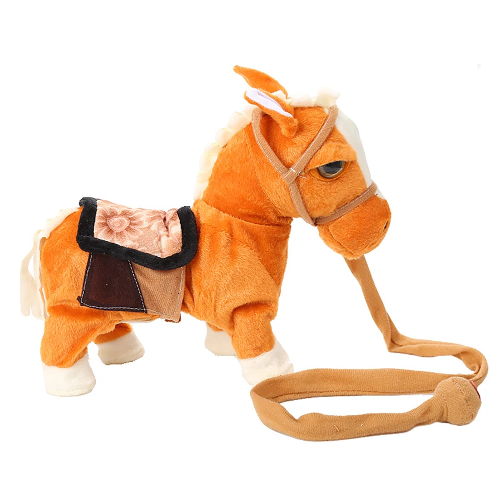 10inch Electric Plush Singing Walking Horse Ponyr Simulated Intelligent Kids Toy Children Birthday Gift New